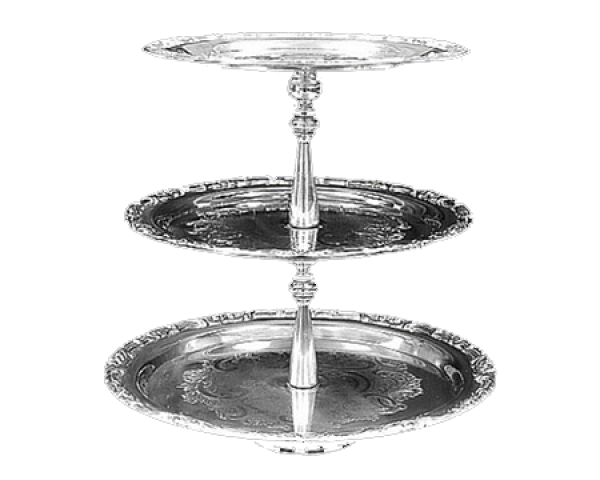 3 Tier Silver Ornate