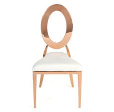 Oz Dining Chairs - Rose Gold/White