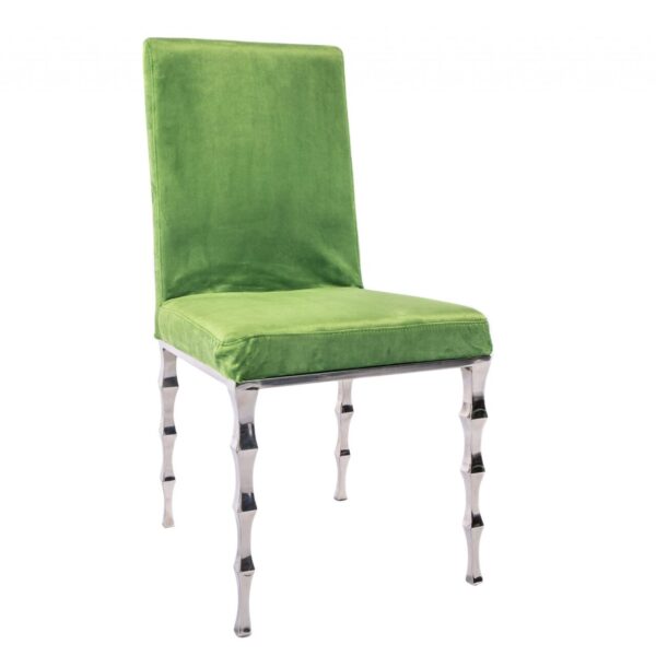 Capri Dining Chair - Green/Silver