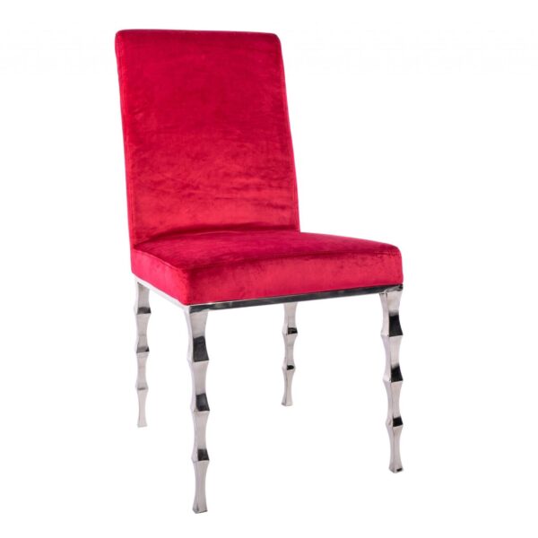 Capri Dining Chair - Red/Silver