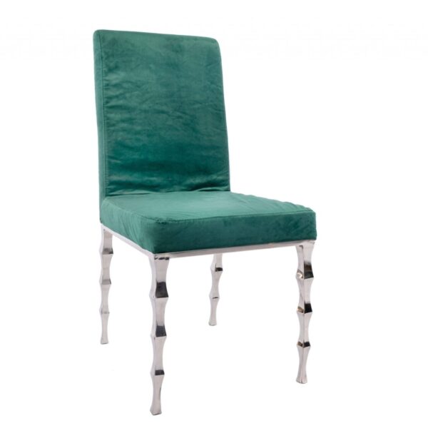 Capri Dining Chair - Emerald/Silver