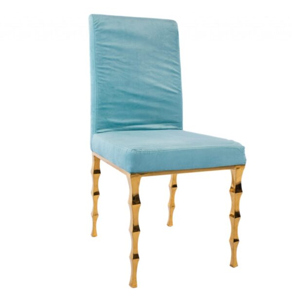 Capri Dining Chair - Tiffany Blue/Gold