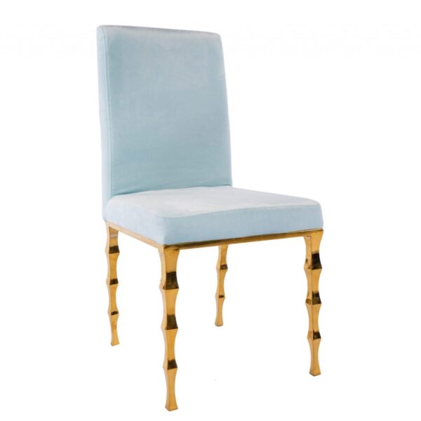 Capri Dining Chair - Sky Blue/Gold
