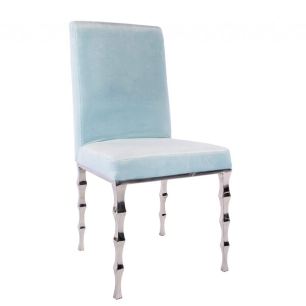 Capri Dining Chair - Sky Blue/Silver