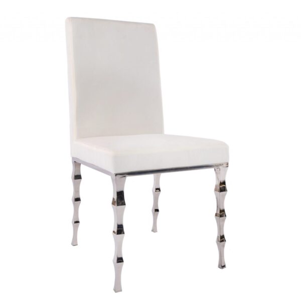 Capri Dining Chair - White/Silver