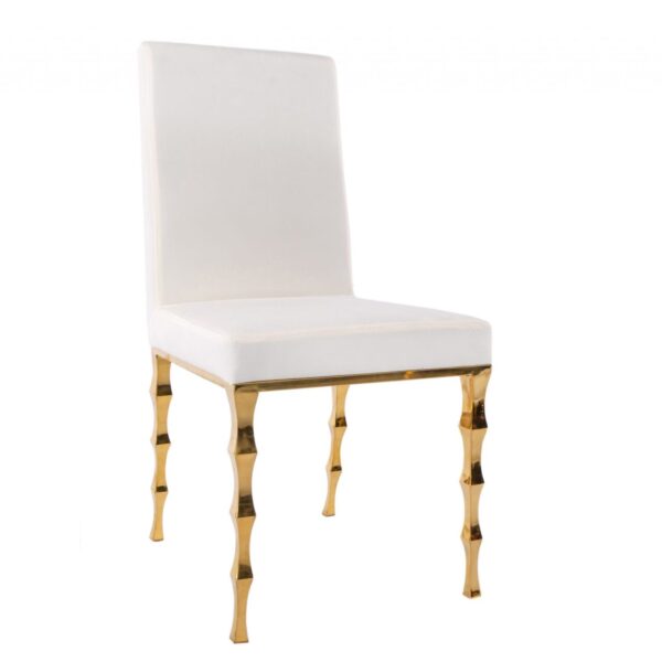 Capri Dining Chair - White/Gold