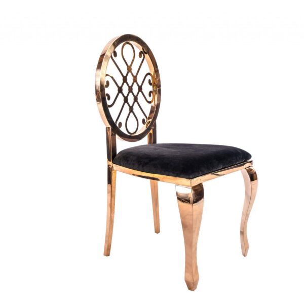 Crown Dining Chairs - Black/Rose Gold
