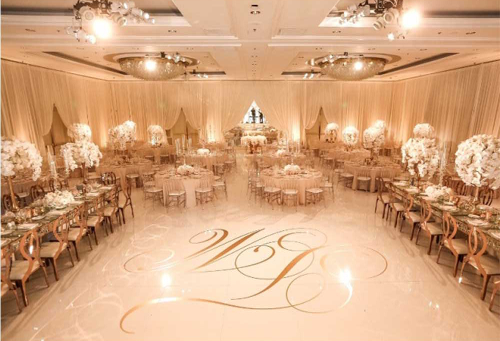 White Glossy Seamless Dance Floor - Palace Party Rental