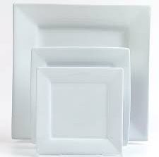 White Square Dinner Plates