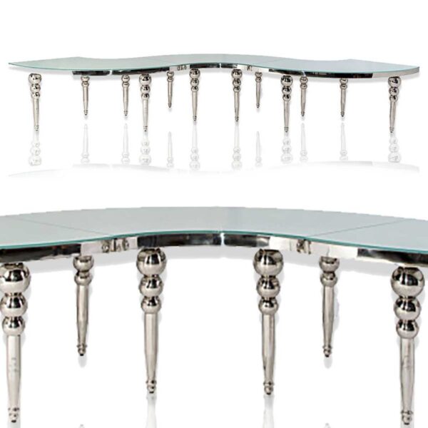 Serpentine Table - Silver