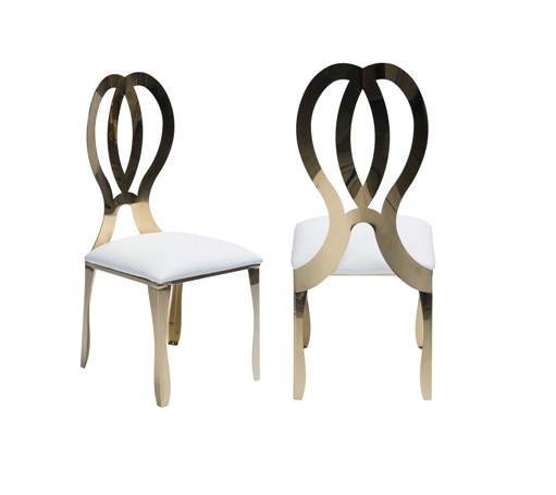 Infinity Dining Chairs - White/Gold