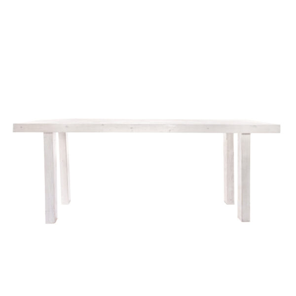 White Wash Wood Communal Table - 2' x8'x 42"H