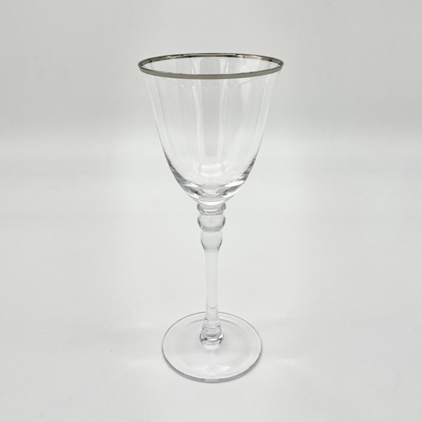 Silver Rim Tulip White Wine Glass Silver Rim Tulip Glassware