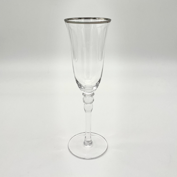 Silver Rim Tulip Champagne Flute Silver Rim Tulip Glassware