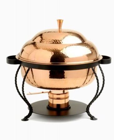 Copper Round Hammered Chafing Dish