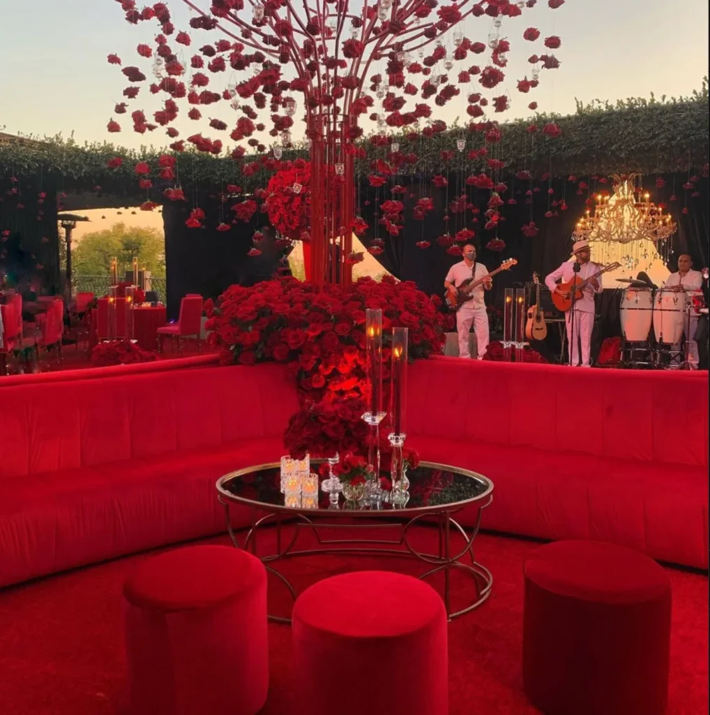 Red Lounge Furniture Rentals Los Angeles