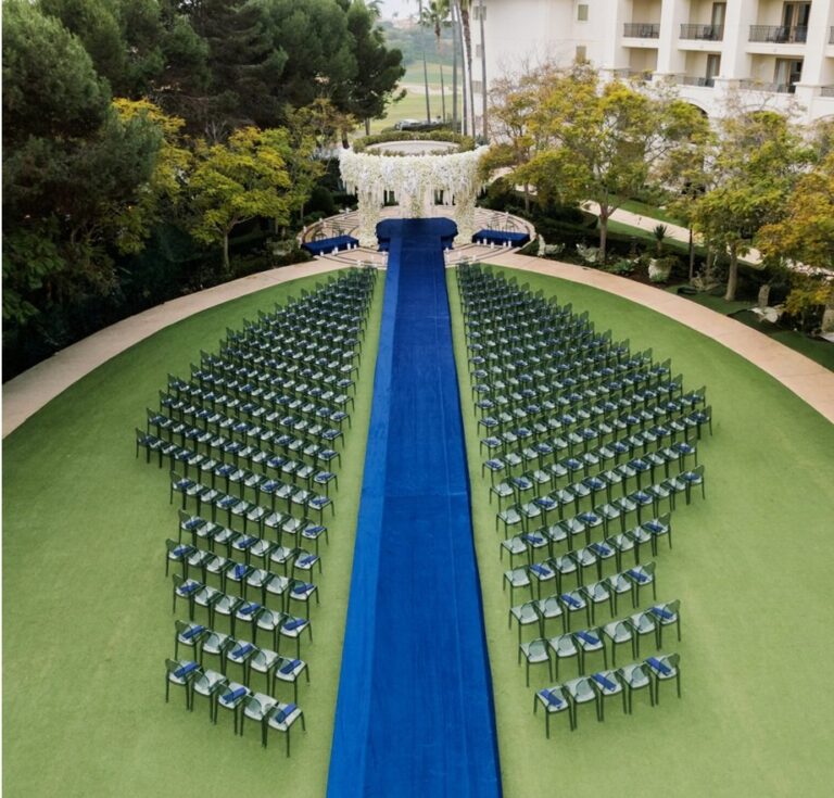 Custom Blue Wedding Aisle
