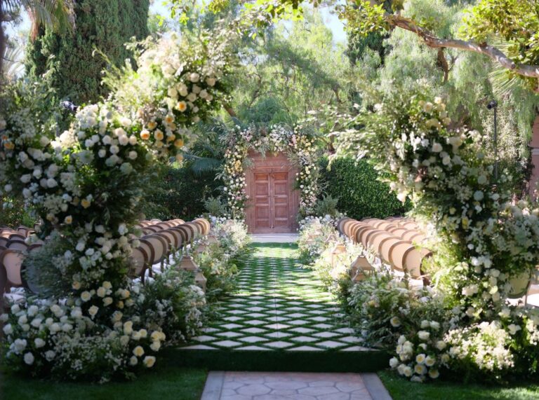 Garden Lattice Wedding Aisle