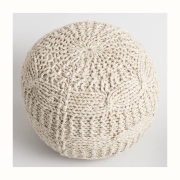 Taupe Sweater Pouf