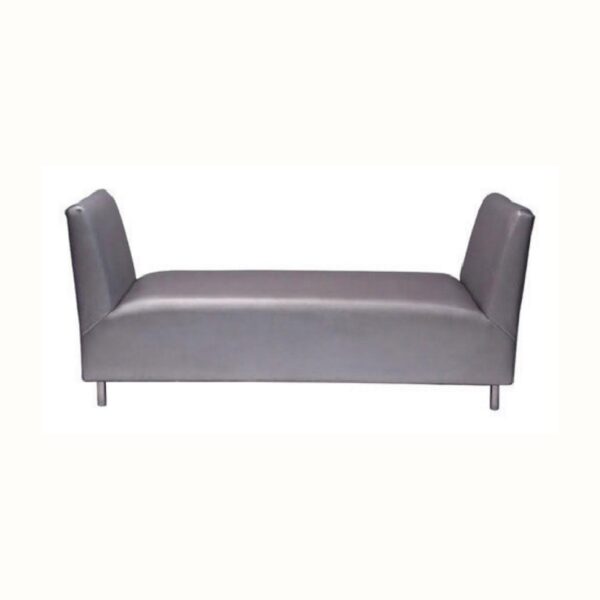 Silver Pleather Bench