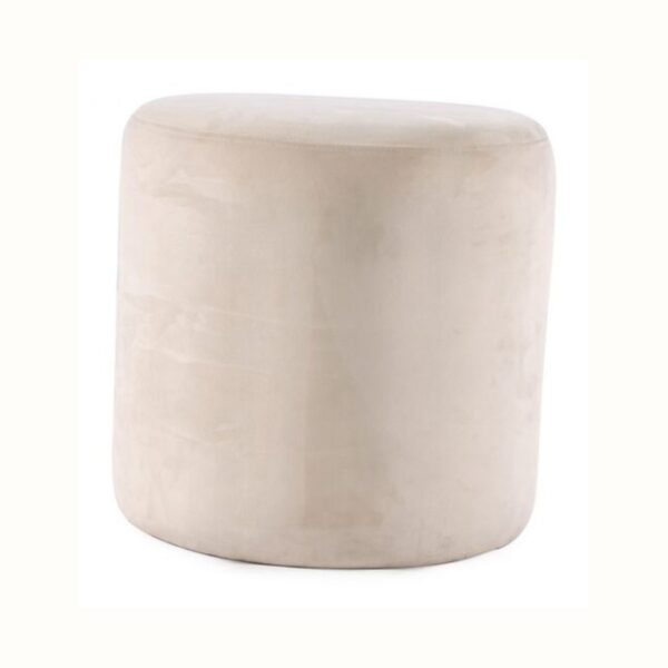 Round Ottoman - White