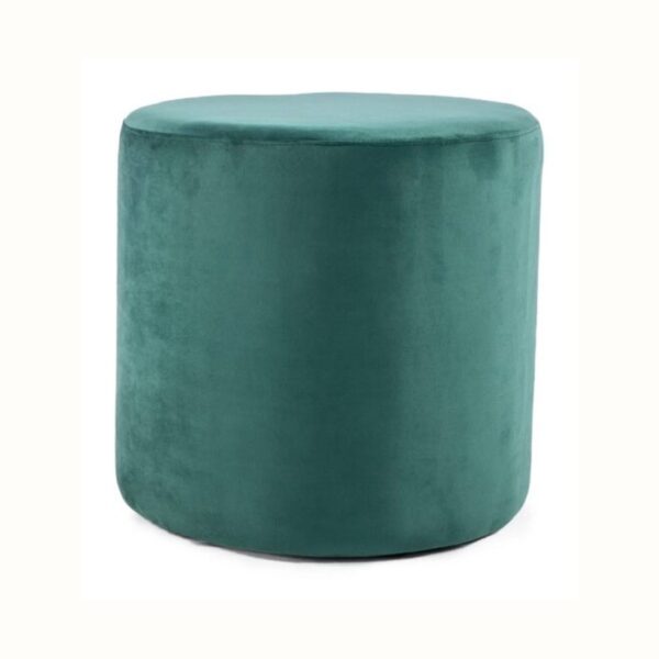 Round Ottoman - Emerald Green