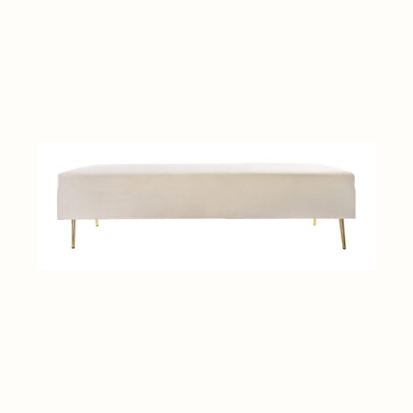 Velvet Bench - Ivory