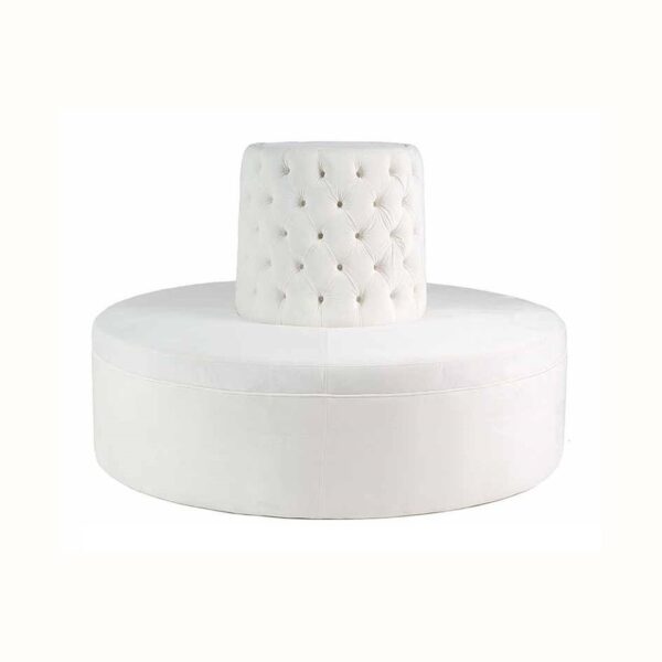 Tufted Circle Banquette Sofa - White