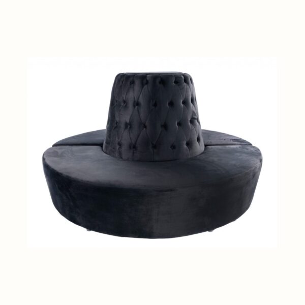 Tufted Circle Banquette Sofa - Black
