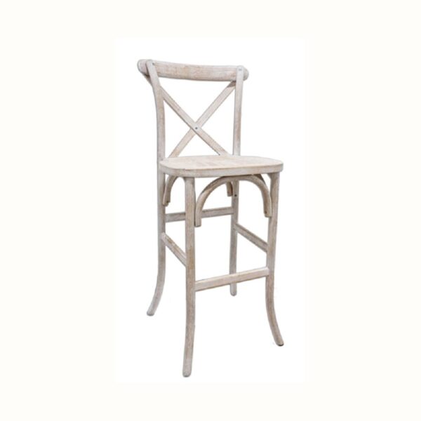 X-Back Bar Stool - White Wash