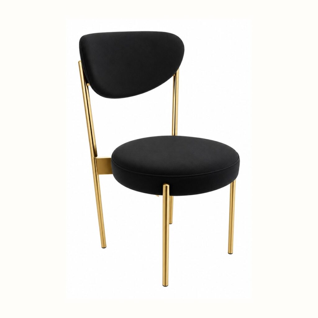 Iris Black and Gold dining chair rental from Palace Party Rental