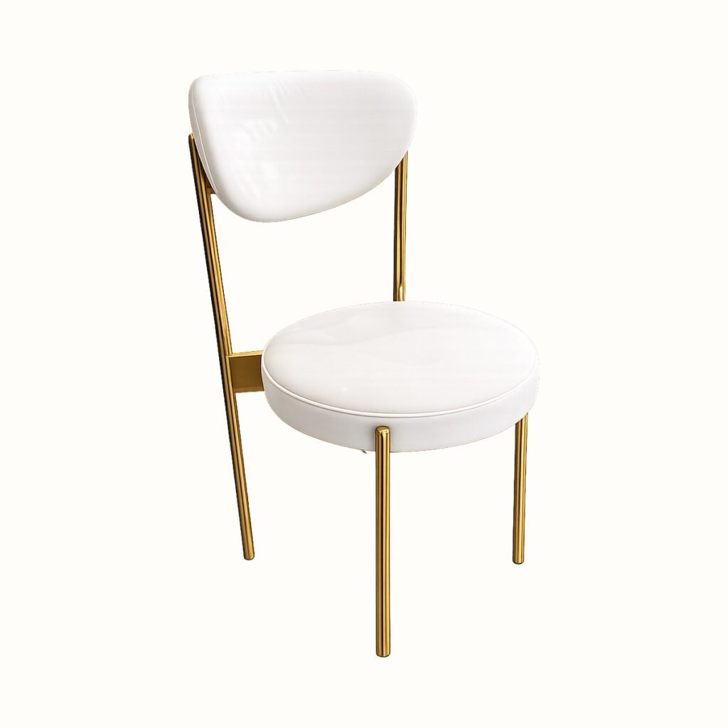 Iris Ivory and Gold dining chair rental from Palace Party Rental