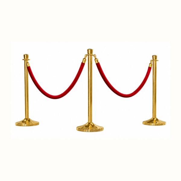 Stanchion and Rope - Gold/Red