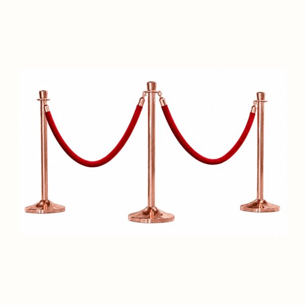 Stanchion and Rope - Rose Gold/Red