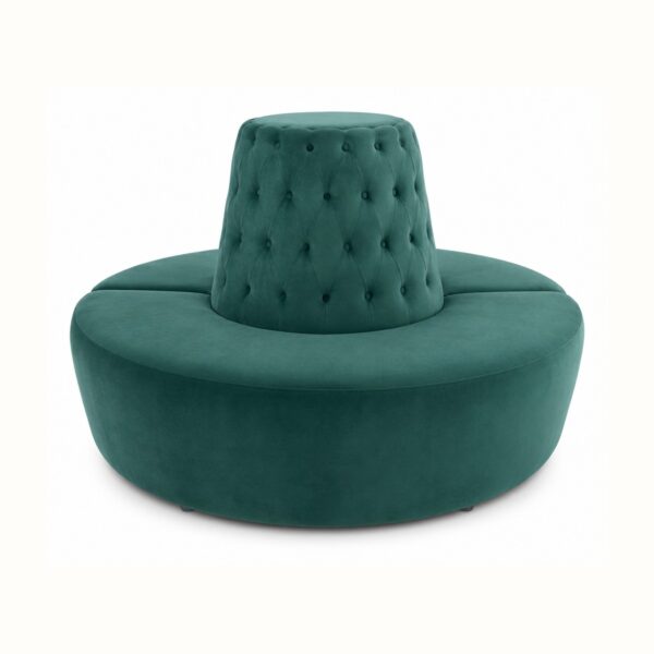 Tufted Circle Banquette Sofa - Emerald Green