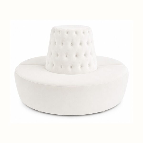 Tufted Circle Banquette Sofa - White
