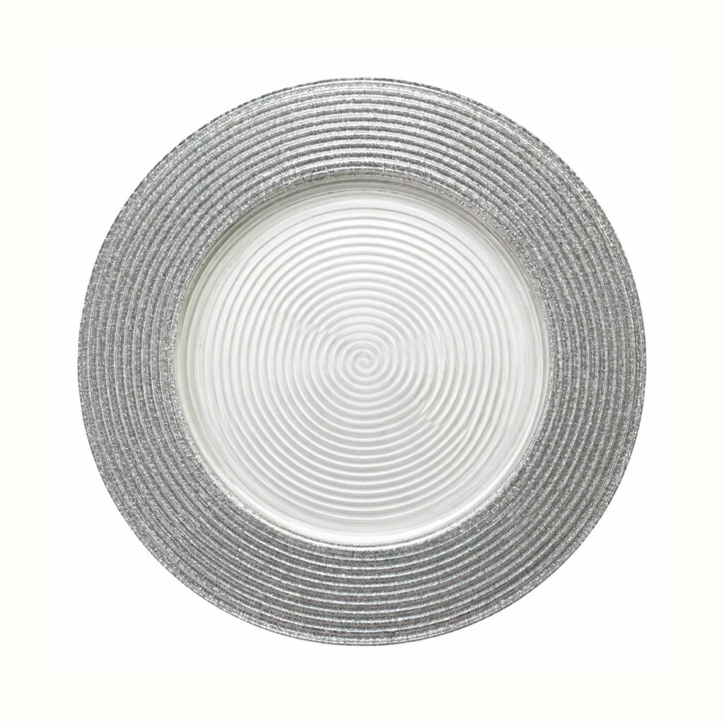 Silver Glitter Charger plate